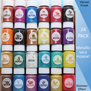 24 Pack Metallic Mica Epoxy Pigments