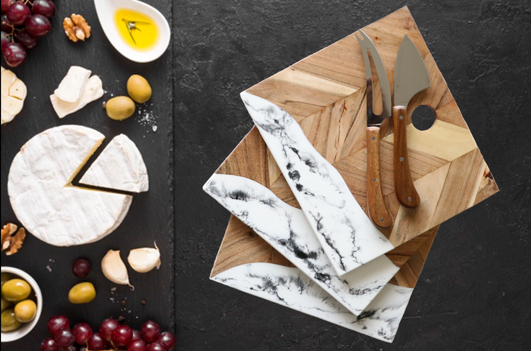 3 Resin Cheese Board Set (Both Sides Can Be Used)